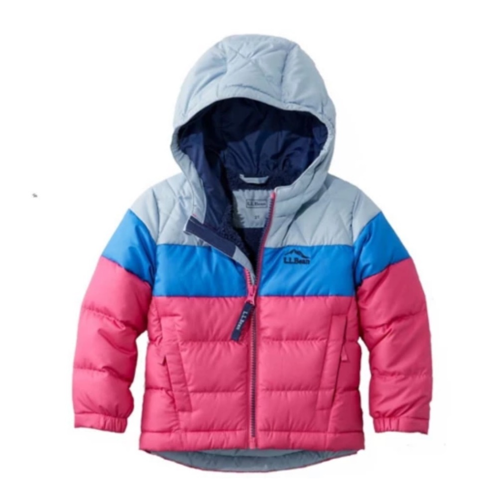 LL Bean Toddler Down Jacket 4T color block super warm